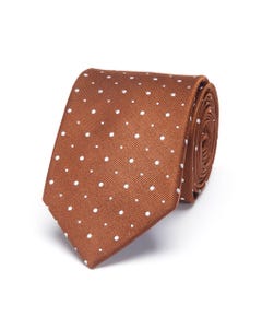 100% silk patterned tie brown_0