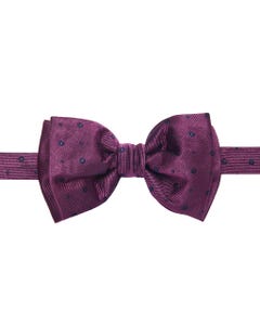 Purple knotted bow tie with micro-pattern, 100% silk_0