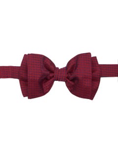 Red knotted bow tie with pattern, 100% silk_0
