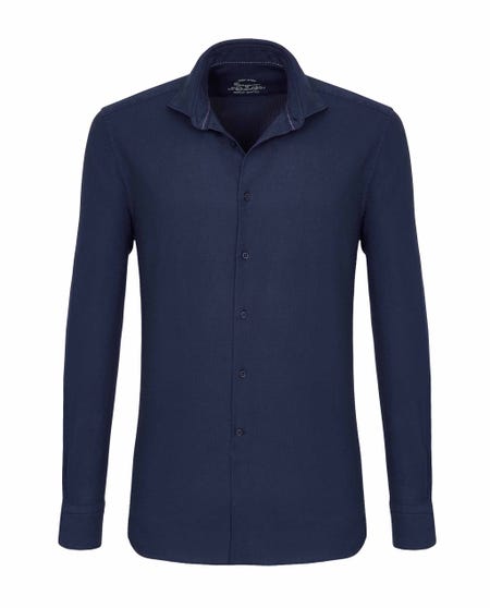 Camicia trendy leno blu navy 103rp- francese_0