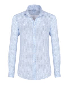 Trendy linen shirt with a micro print and an extra-slim shaped fit button down_0