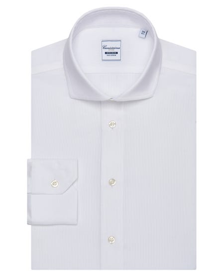 White fancy non-iron checked shirt, french francese_0