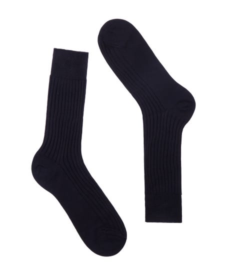 Short socks, ribbed fabric black_0