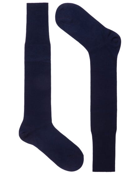 Long socks, plain fabric blue_0