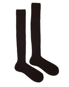 Long ribbed sock brown_0